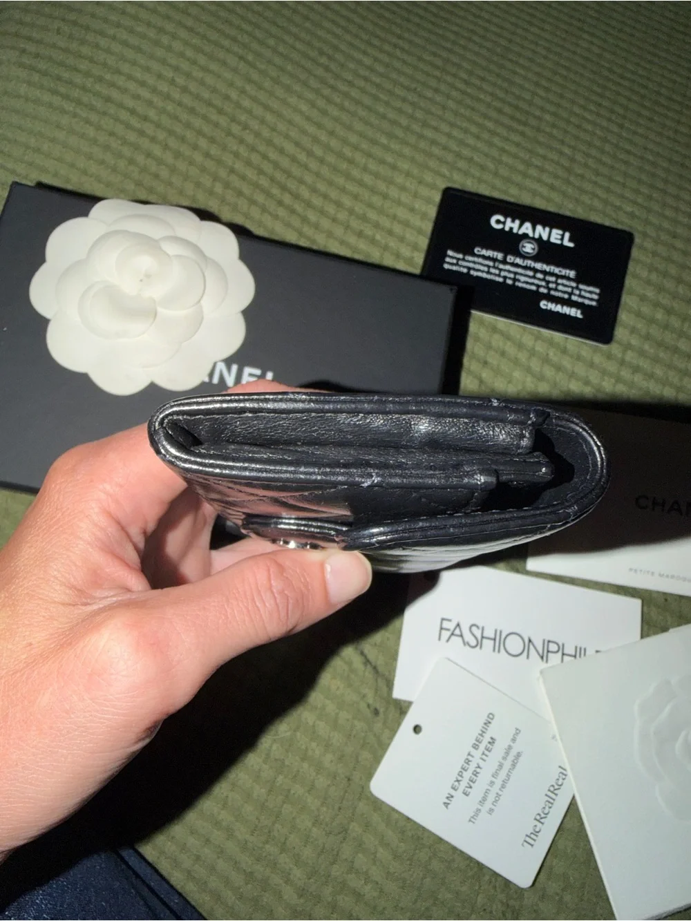 Chanel lambskin coin wallet